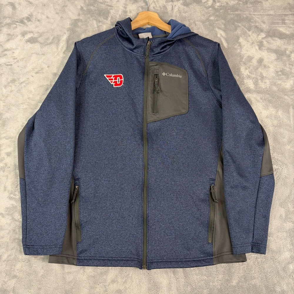 Dayton Flyers Columbia Jackson Creek Hooded Jacket Mens Medium Blue